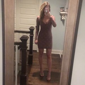 Mauve mini dress with cut out back details